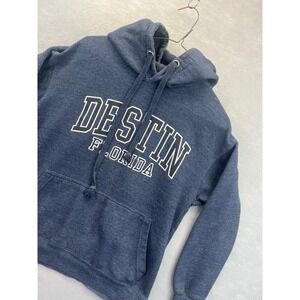 ESY Surf Co Destin Florida Hoodie womens S Blue Good Pullover Graphic Sweatshirt